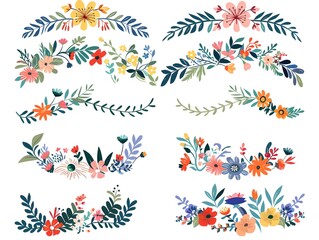 Fototapeta premium set of floral elements