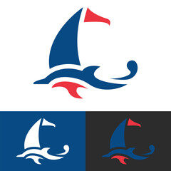 Dolphin boat logo