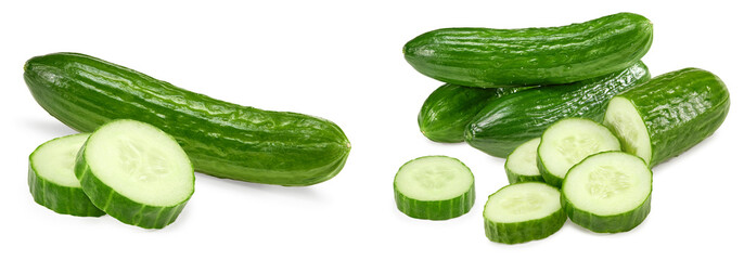 cucumber isolated on white background. clipping path