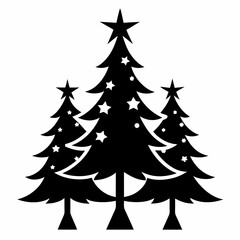 christma tree black vector silhouette