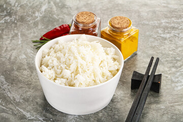 Steamed Basmati rice in the bowl