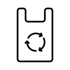 Recycled Bag Icon - Outline Icon, Editable Stroke, Suitable for Web, UI, Mobile Application