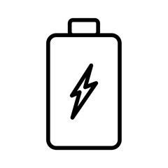 Battery with Energy Icon - Outline Icon, Editable Stroke, Suitable for Web, UI, Mobile Application