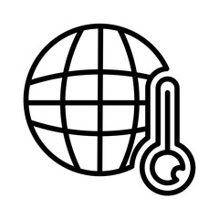 Global Warming Icon - Outline Icon, Editable Stroke, Suitable for Web, UI, Mobile Application