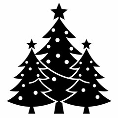 christma tree black vector silhouette