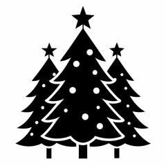 christma tree black vector silhouette