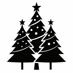 christma tree black vector silhouette