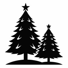 christma tree black vector silhouette