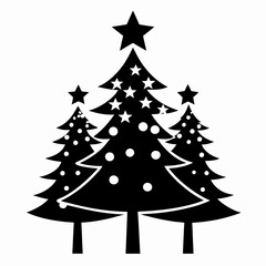christma tree black vector silhouette