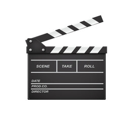Fototapeta premium 3D realistic film clapperboard for professional movie production and recording. Vector