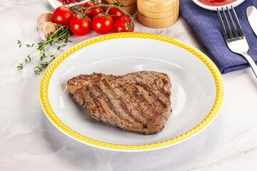 Grilled marble beef steak with sauce
