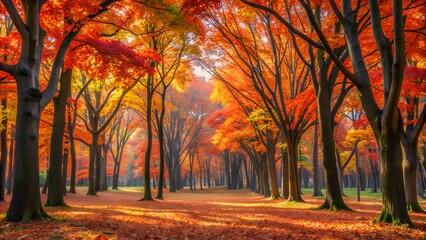 Fototapeta premium Fantasy Forest with Big Maple Trees. Perfect for: Fantasy Conventions, Nature Retreats, Art Exhibitions, Storytelling Sessions