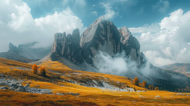 Towering mountains standing in majestic splendor