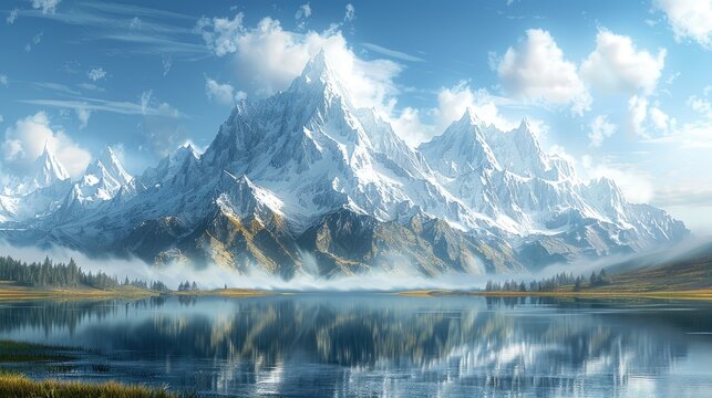 Towering mountains standing in majestic splendor