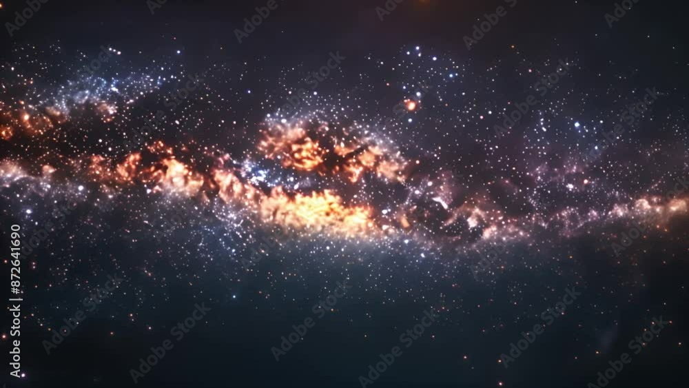 Poster a stunning view of the milky way galaxy, taken from space, showcasing its bright and colorful clouds