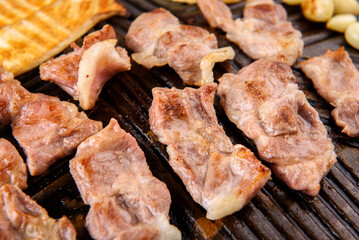 Korean restaurant with grilled pork and beef