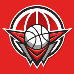 basketball team logo design illustration on solid background