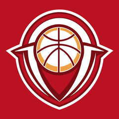 basketball team logo design illustration on solid background