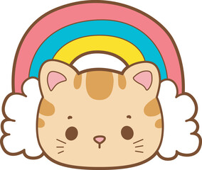 A bunch of cute cat with various dessert.
Kawaii animal kitty for scrapbook and sticker.