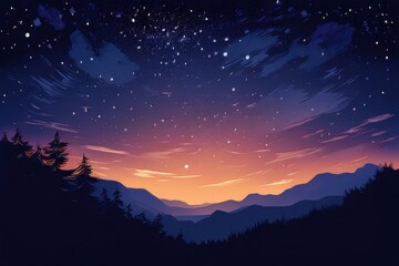 Naklejka premium an ai generated image, The night sky with the Milky Way clearly visible,