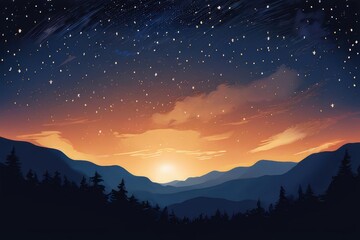 Naklejka premium an ai generated image, The night sky with the Milky Way clearly visible,