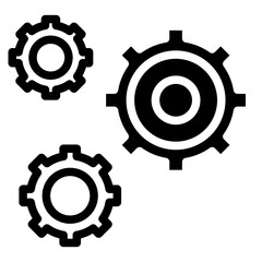 Black settings icon. Cogwheel symbol. Gear wheel vector linear icon for use in any purpose.