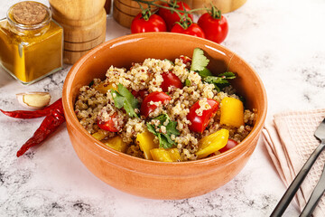 Dietary vegetarian quinoa with vegetables