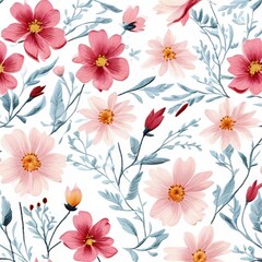 an ai generated image, Floral daisy pattern for nail art design