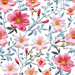 an ai generated image, Floral daisy pattern for nail art design