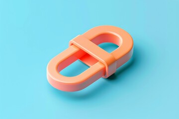Obraz premium 3D rendering of abstract attachment icon,&nbsp;ideal for use in digital interfaces and application