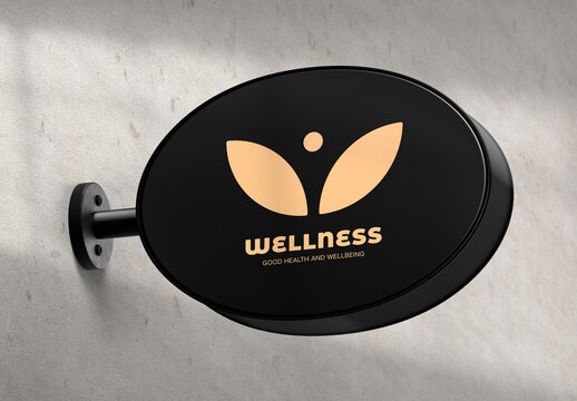 Oval Shop Sign Mockup
