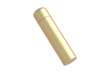 Golden thermo flask isolated on white background. 3d render
