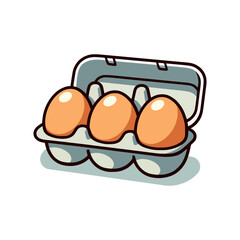 egg inside crate food nature vector illustration template