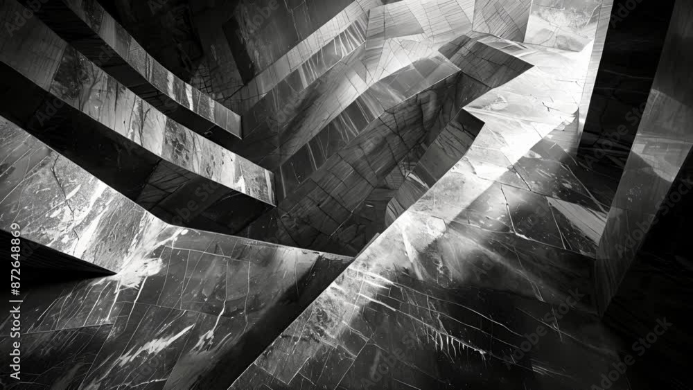 Poster an abstract view of ed marble revealing a mesmerizing world of patterns and lines. black and white a