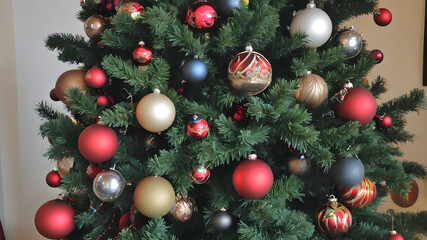 christmas tree with baubles