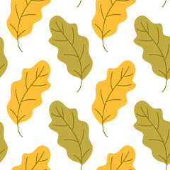 autumn leaves seamless pattern on on a white background. Festive background, design for textiles, notepads, clothing.