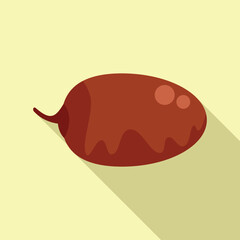 Dried date fruit growing on palm tree icon