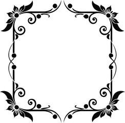 decorative corners and dividers frame  illustration black and white