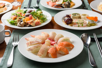 Korean Buffet Restaurant Meal Sushi