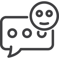 Chat sticker outline icon on transparency background
