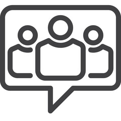 Group chat outline icon on transparency background