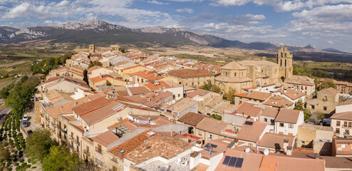 Naklejka premium Laguardia aerial view and Church of San Juan, Alava, Basque Country, Spain
