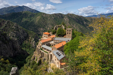 abbey of San Martín de Canigó, Conflent region, Pyrénées-Orientales, Languedoc-Roussillon region, French Republic, Europe