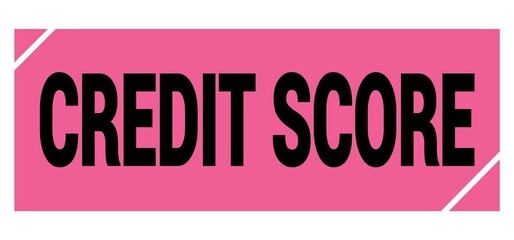 CREDIT SCORE text on pink-black grungy stamp sign.