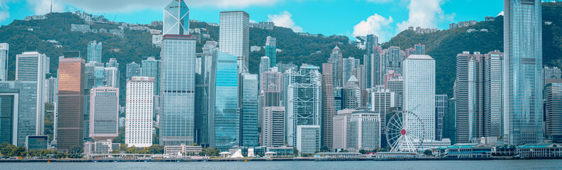 Obraz premium Cityscape and skyline at Victoria Harbour in Hong Kong city