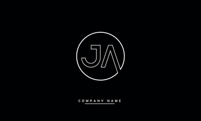 JA, AJ, J, A Abstract Letters Logo Monogram