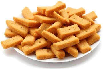 crackers on white background