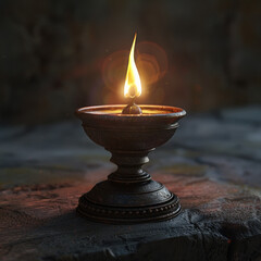antique oil lamp