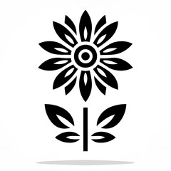 Fototapeta premium Simple vector line icon illustration, flower shape for transparent background.