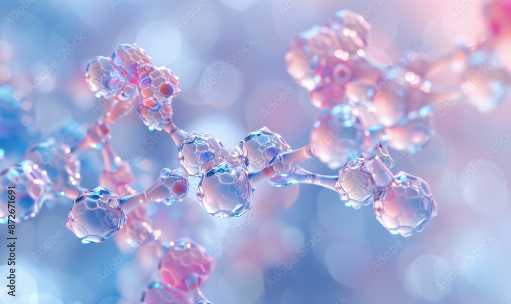 Poster abstract 3d rendering of a molecular structure. ai.